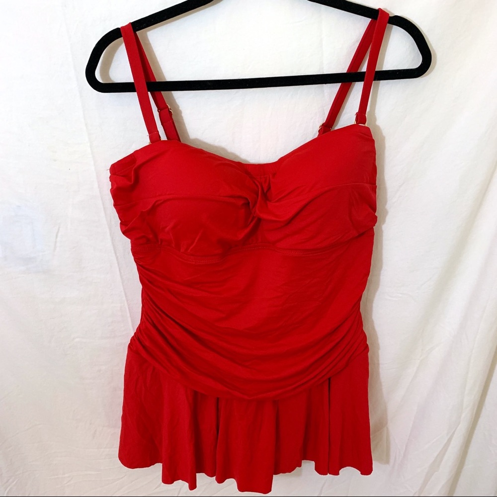 Lauren Ralph Lauren Swimdress Sz 16W Red One Piece